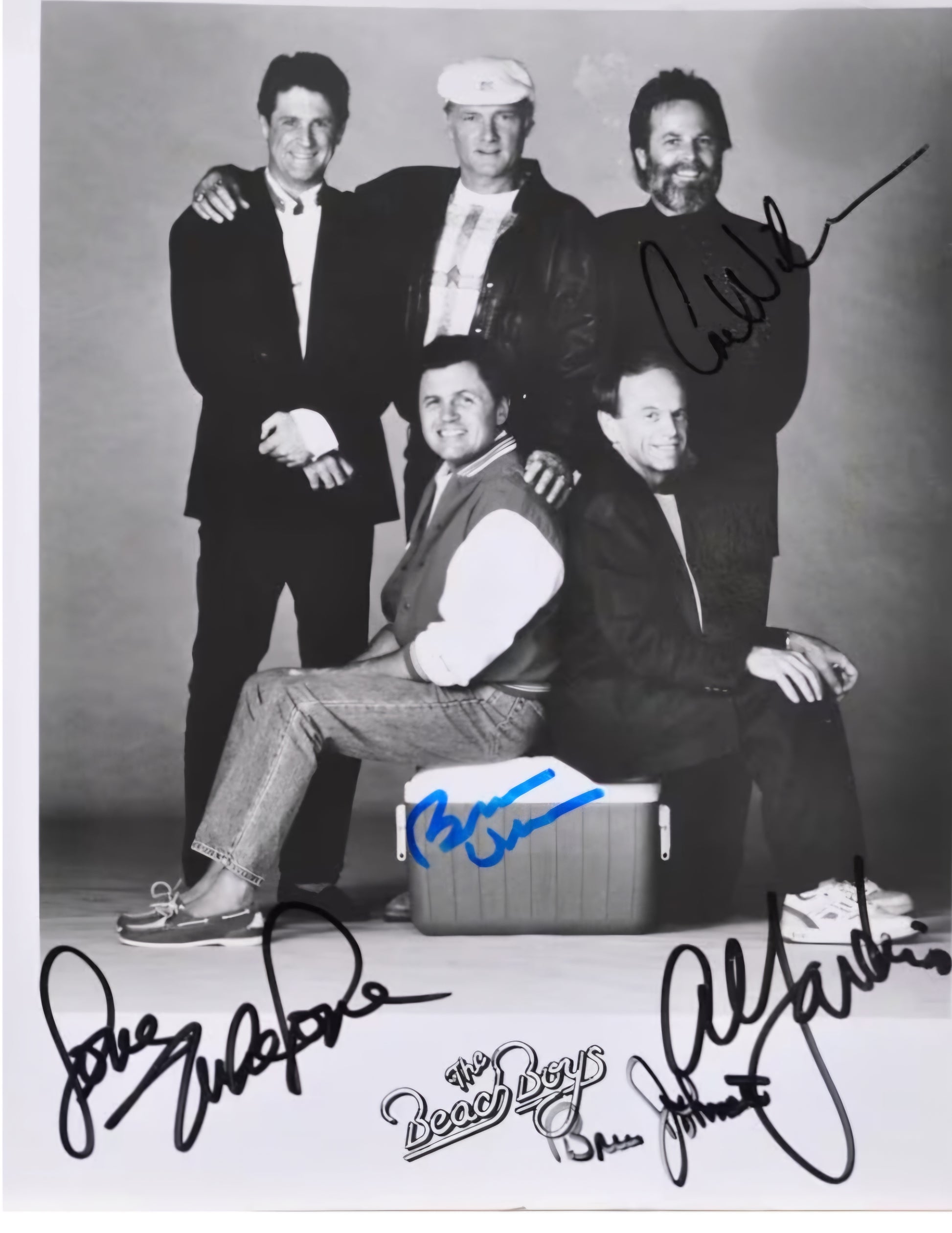 The Beach Boys signed autographed photo group pose Boston memorabilia