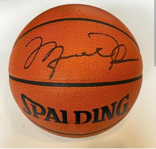 Michael Jordan signed basketball black marker Boston memorabilia