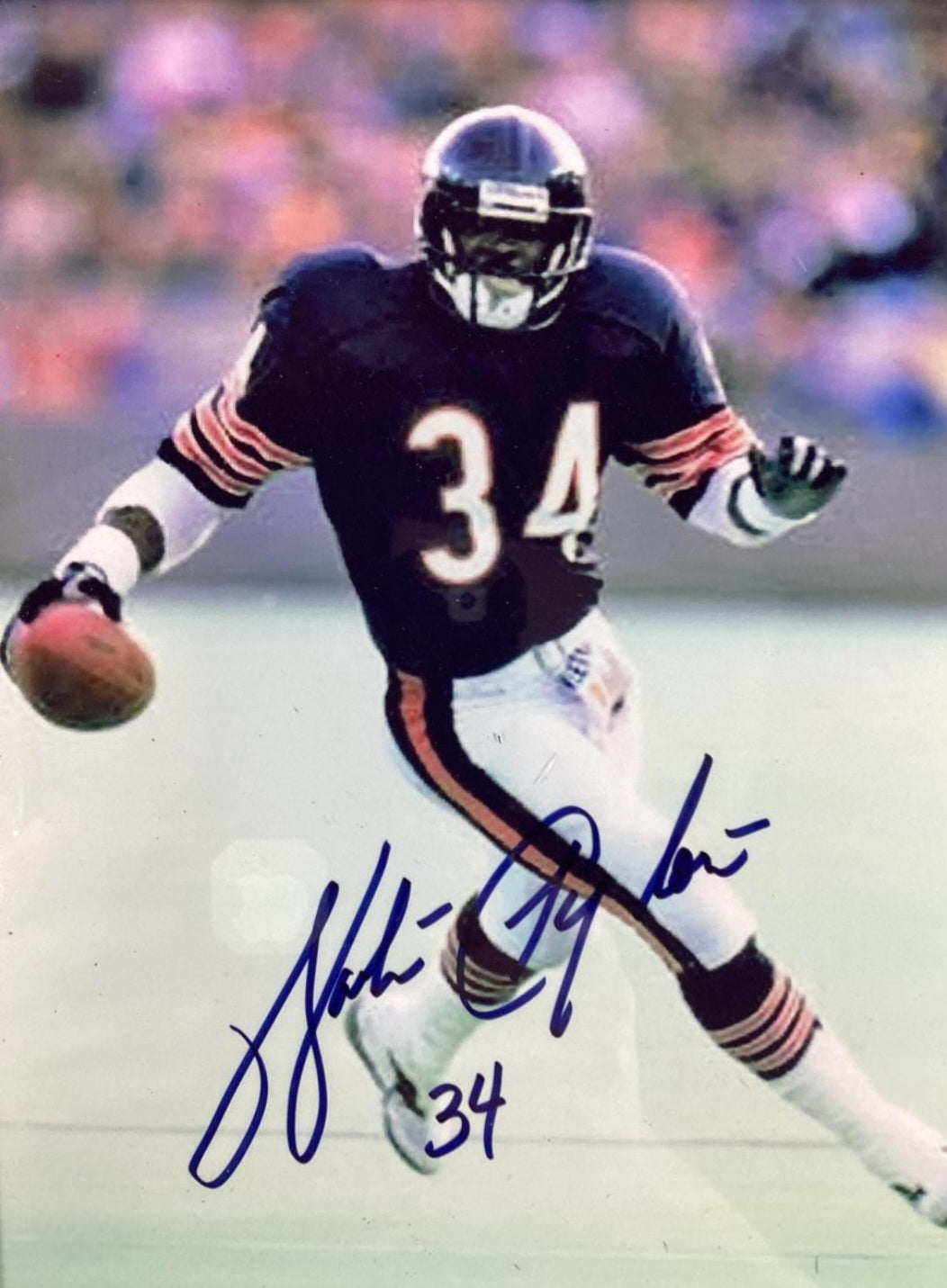 Walter Payton signed autographed photo Boston memorabilia the runner