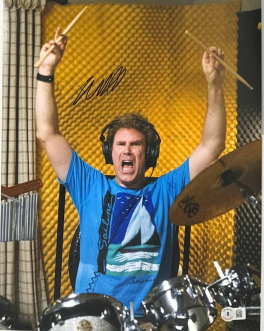 Will Ferrell signed autographed photo Step Brothers drum set scene Boston memorabilia