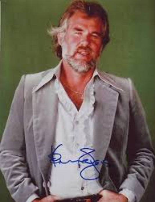 Kenny Rogers signed autographed photo country vest Boston memorabilia