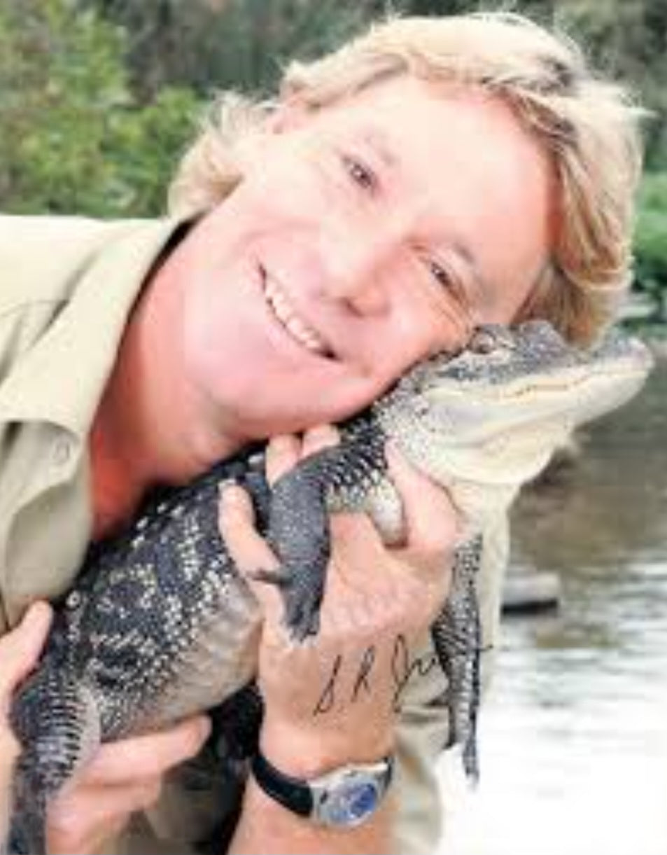 Steve Irwin signed autographed photo holding crocodile Boston memorabilia