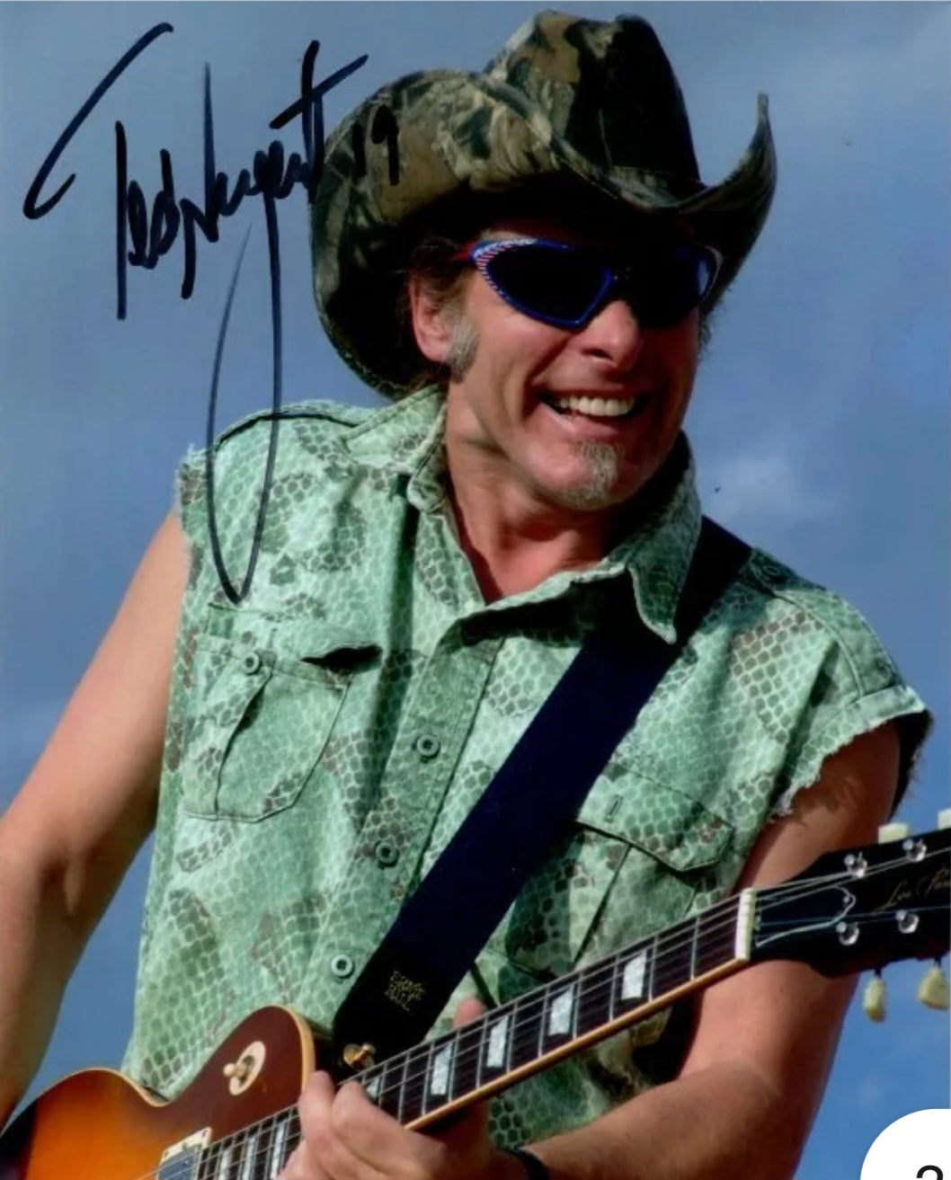 Ted Nugent signed autographed photo cowboy hat Boston memorabilia