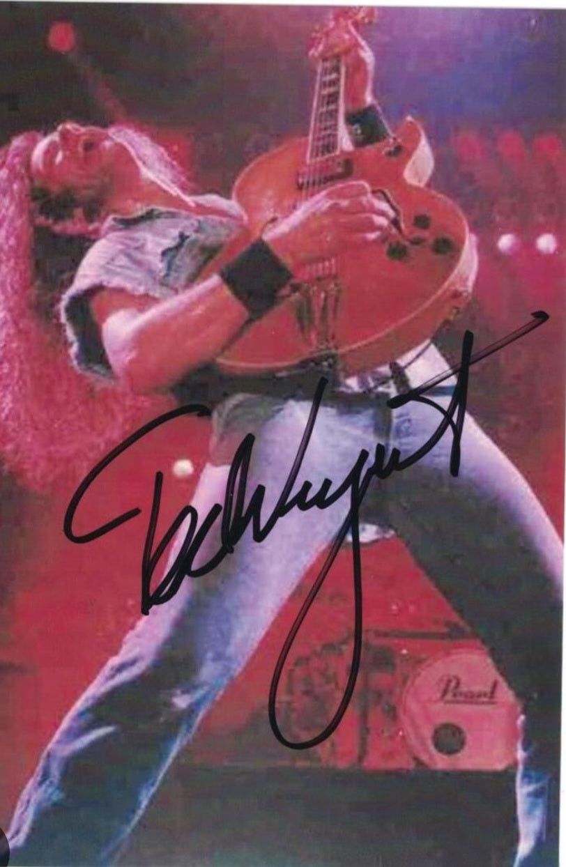 Ted Nugent signed autographed photo red background Boston memorabilia