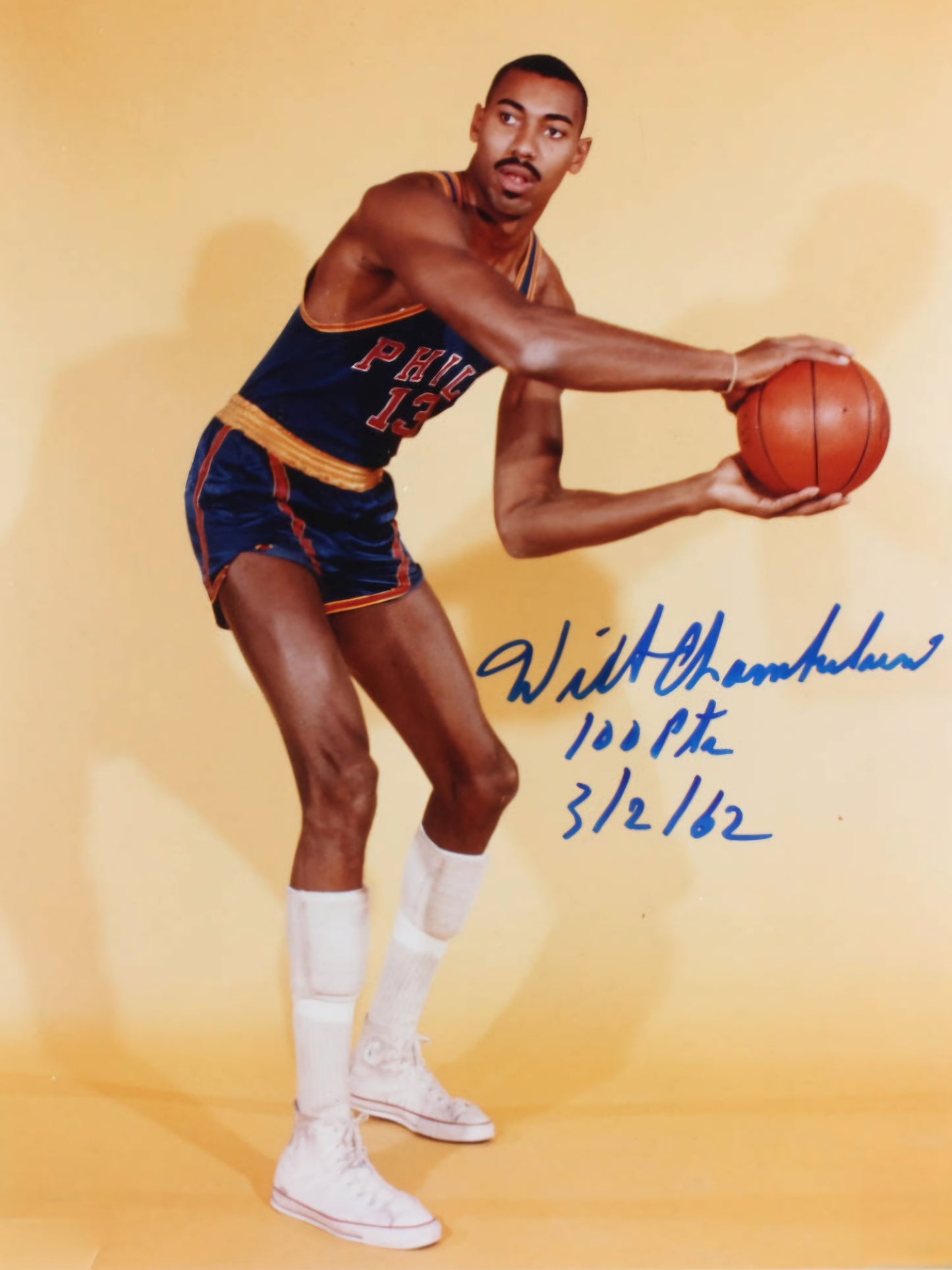 Wilt Chamberlain signed autographed photo inscribed Boston memorabilia