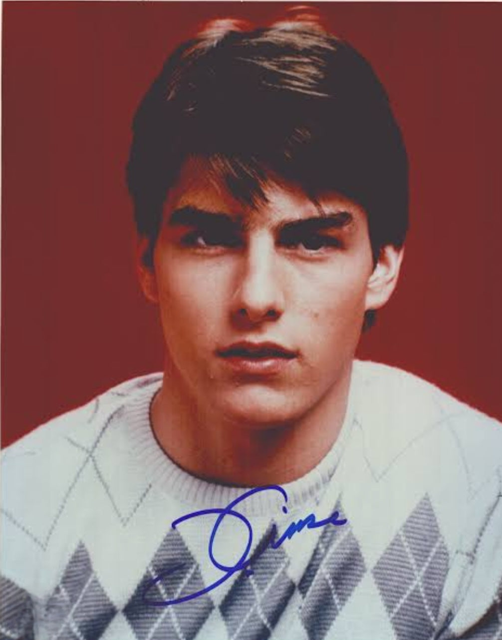 Tom Cruise signed photo red background Boston memorabilia