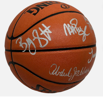 L.A. LAKERS Worthy Johnson Jabbar Scott Thompson HOF signed basketball COA Hologram Beckett Autographs