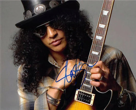 Slash signed autographed photo holding guitar Boston memorabilia