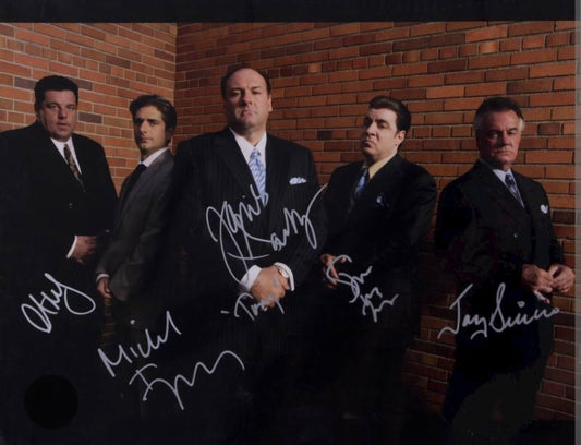 The Sopranos cast signed photo silver marker movie scene Boston memorabilia