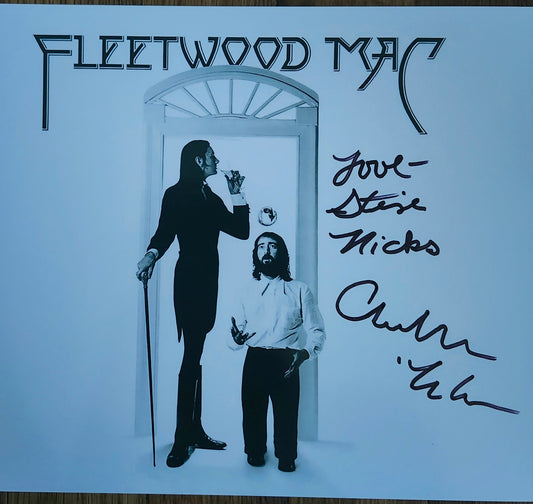 Christine McVie and Stevie Nicks signed album Fleetwood Mac album title black marker