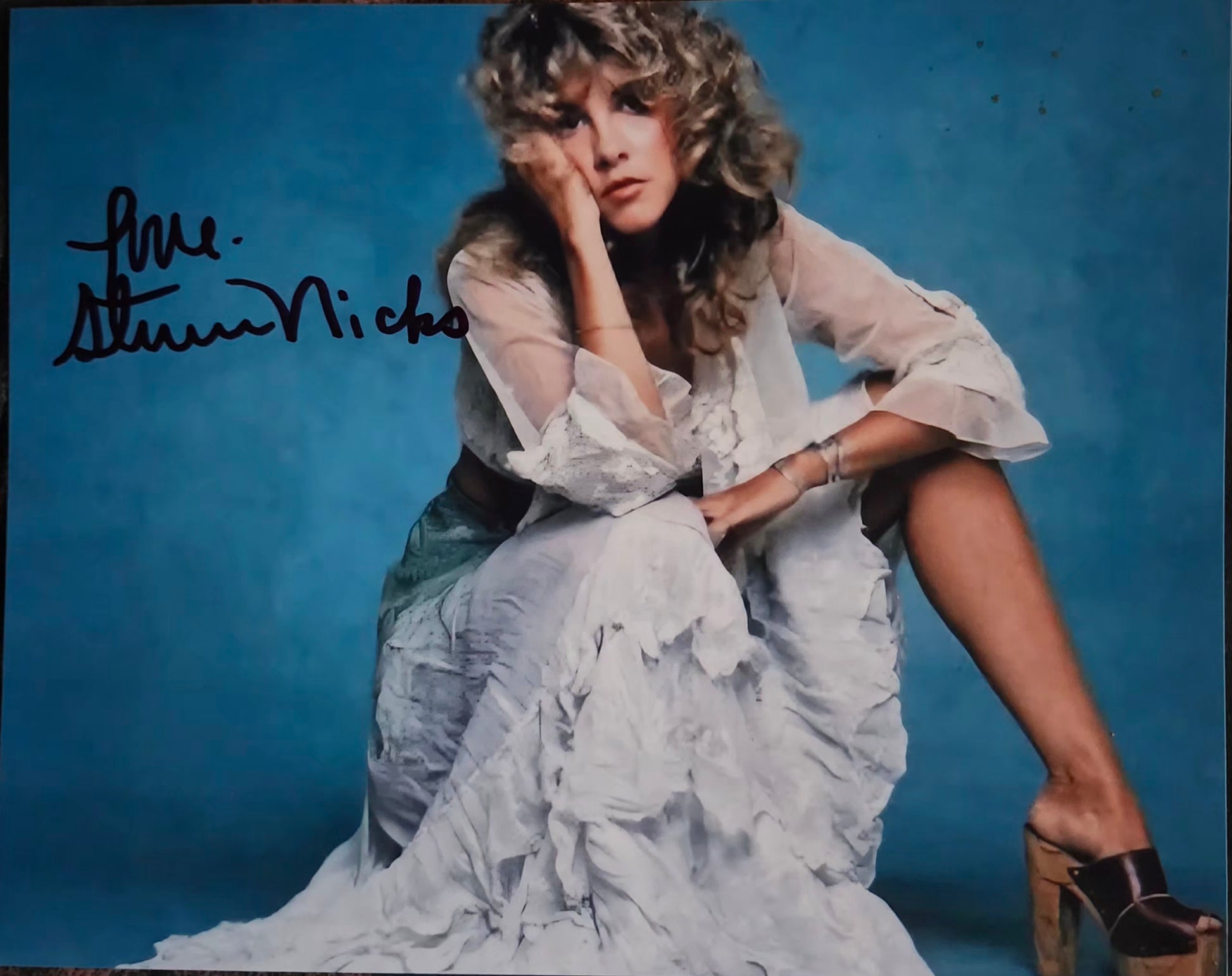 STEVIE NICKS Signed Autographed Photo white dress COA Hologram Boston Memorabilia