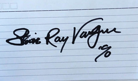 Stevie Ray Vaughan signed paper cut black marker