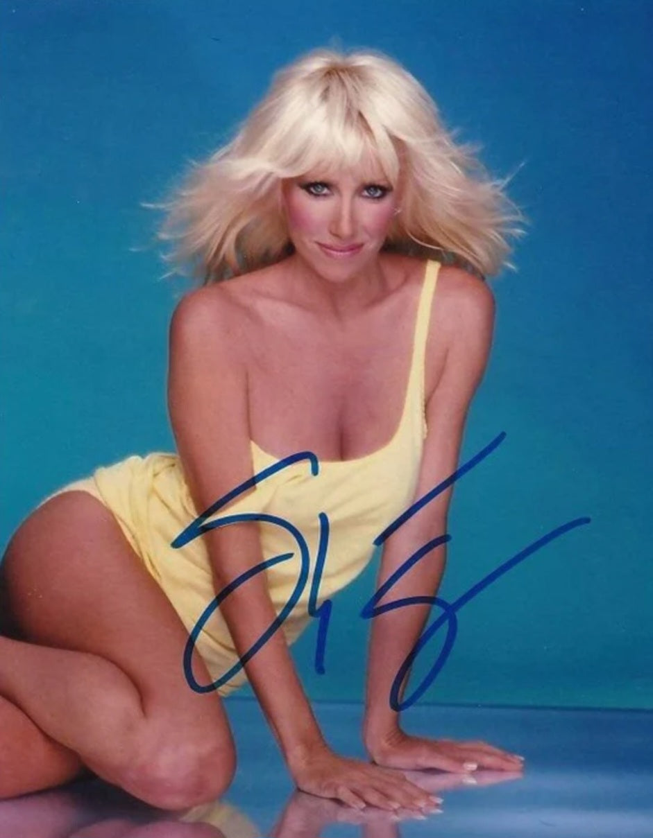 Suzanne Somers signed photo yellow dress Boston Memorabilia 