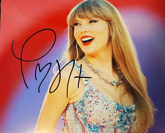 TAYLOR SWIFT signed autographed photo color swirl COA Hologram Beckett Autographs