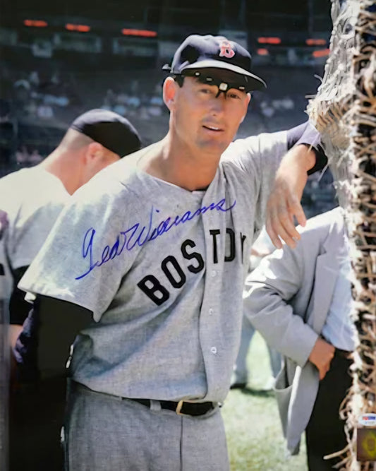 Ted Williams smiling at The Dugout signed photo