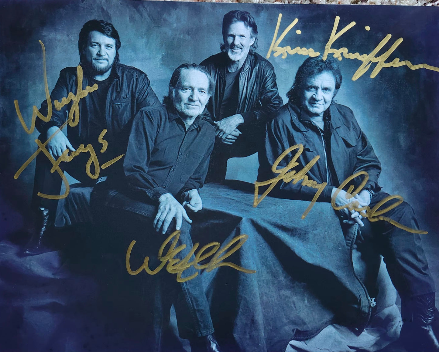 The Highwaymen signed photo gold