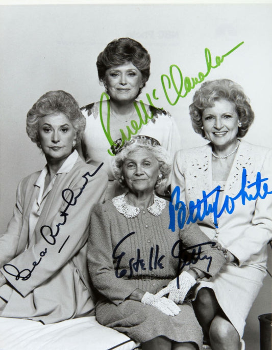 The Golden Girls signed photo multicolored pants black and white