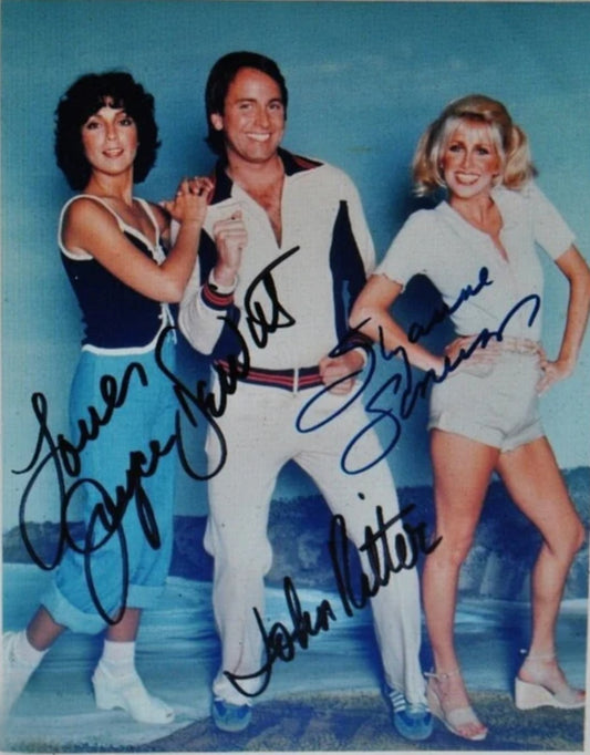 Threes company cast sign photo early years Boston memorabilia