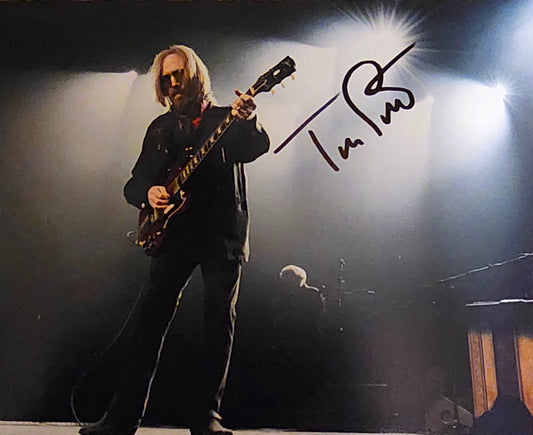 Tom Petty signed photo playing on stage