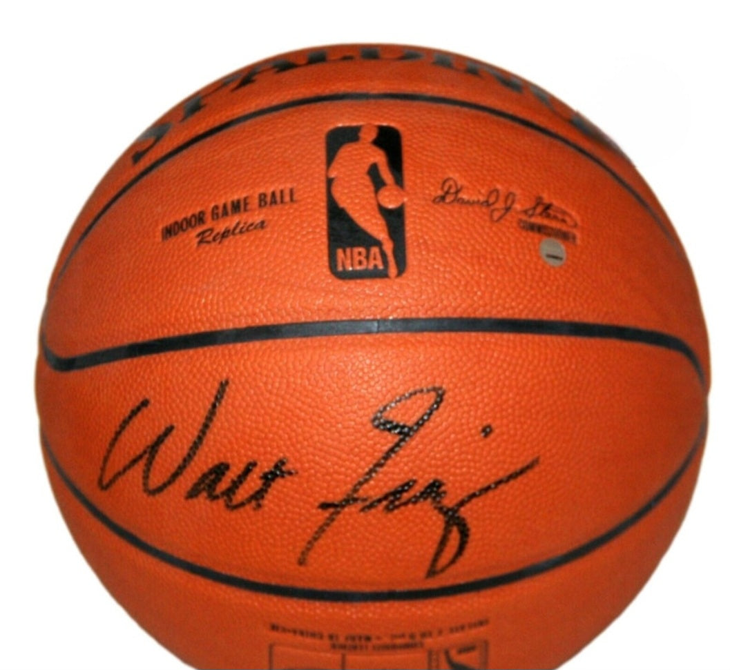 Walt Frazier signed basketball Wilson blackbunker