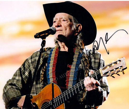 WILLIE NELSON Signed Autographed Photo pigtails COA Hologram