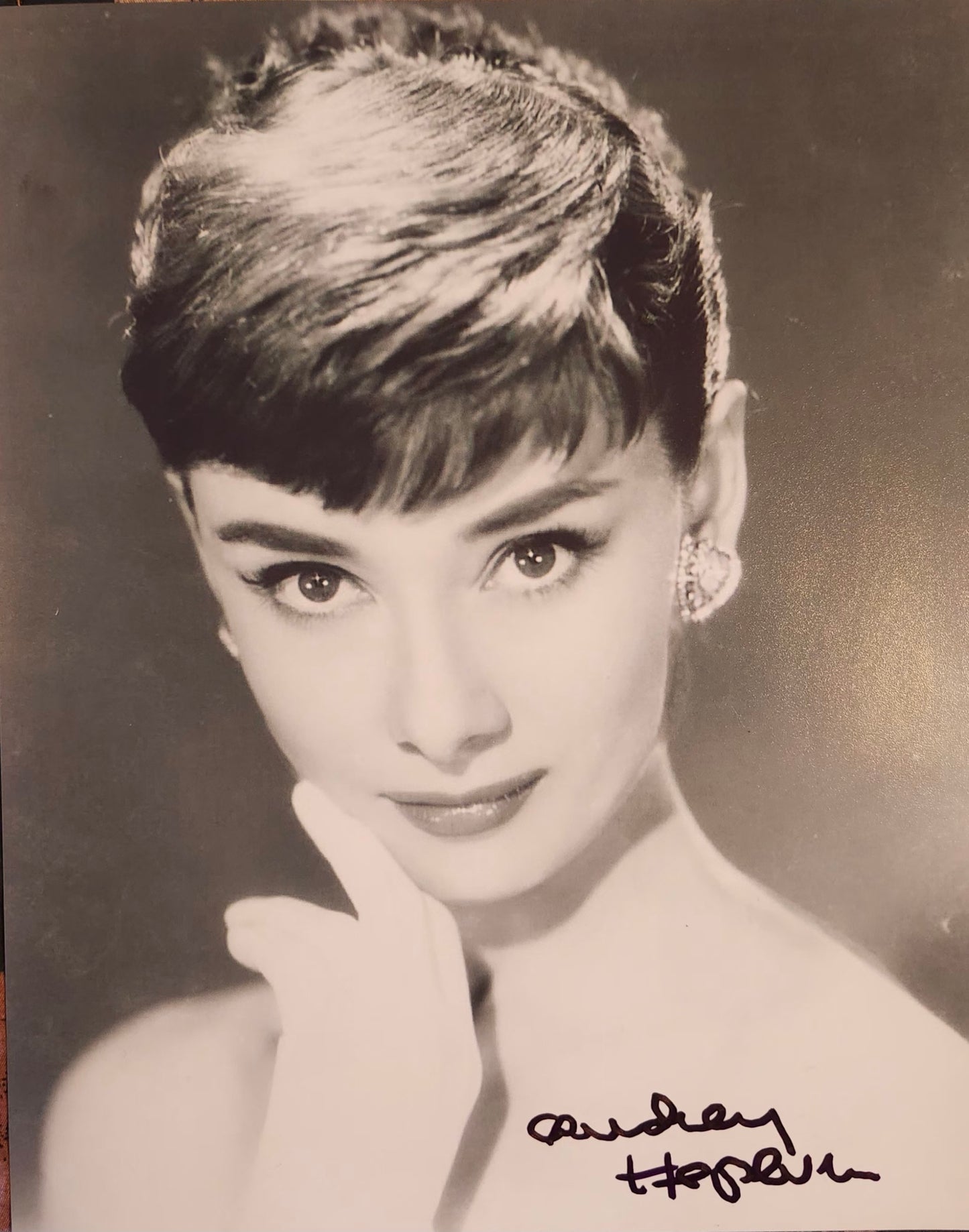 audrey hepburn signed photo white dress