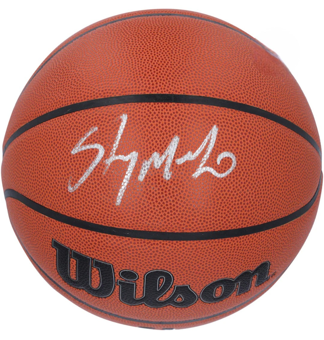 Carmelo Anthony signed basketball Wilson silver marker