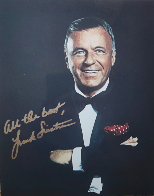 frank sinatra auographed photo in silver marker