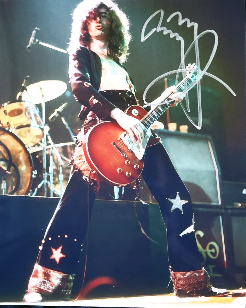 JIMMY PAGE Signed Autographed Photo Concert Night COA Hologram