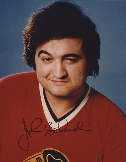 john belushi signed photo hockey jersey