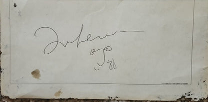 John Lennon signed autographed paper with glass face 80