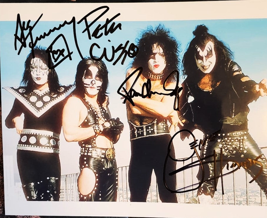 KISS BAND signed autographed photo COA Hologram Beckett Autographs