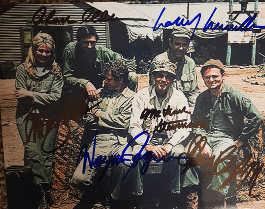 mash cast signed photo black and blue marker