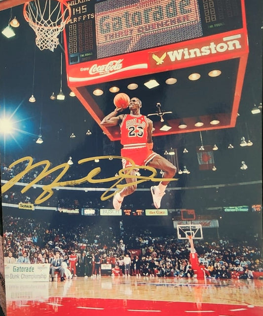 MICHAEL JORDAN signed autographed dunk photo COA Hologram Beckett Autographs