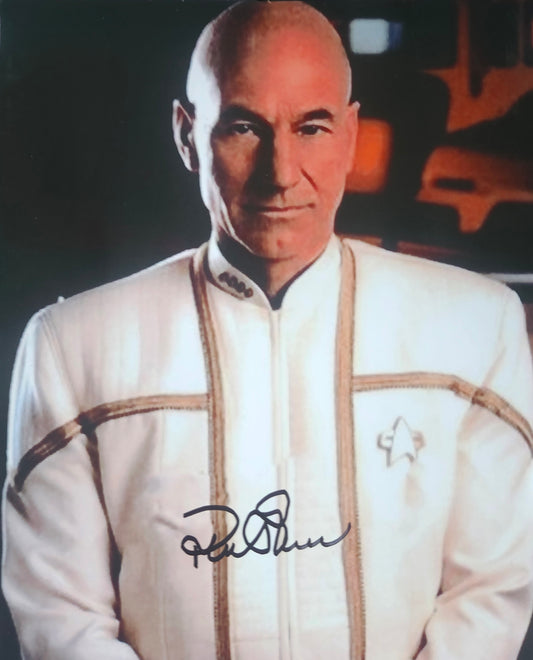 PATRICK STEWART signed autographed photo white COA Hologram