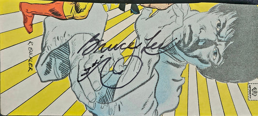 BRUCE LEE Signed Paper Comic Cut COA hologram