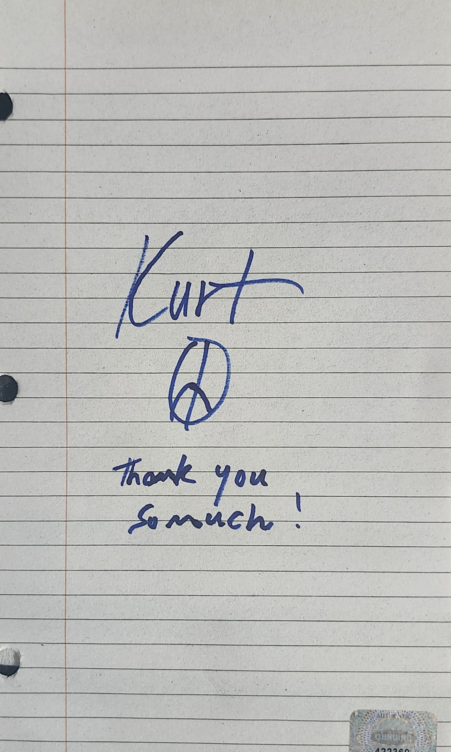 KURT COBAIN Signed Paper Cut COA Hologram