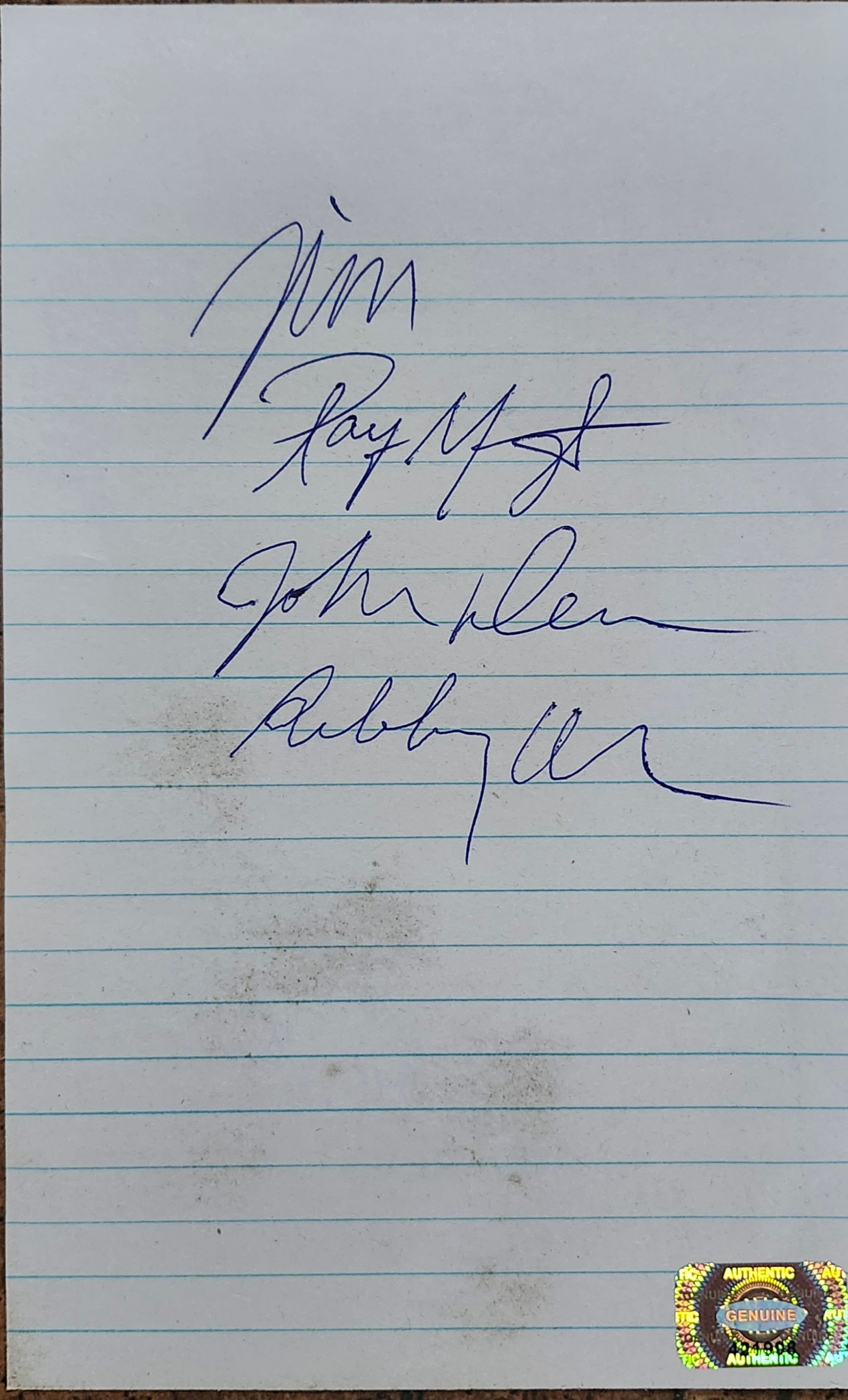 The doors signed paper cut by Boston memorabilia