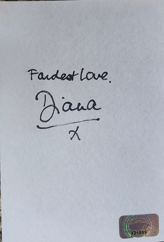 PRINCESS DIANA Signed Paper COA Hologram