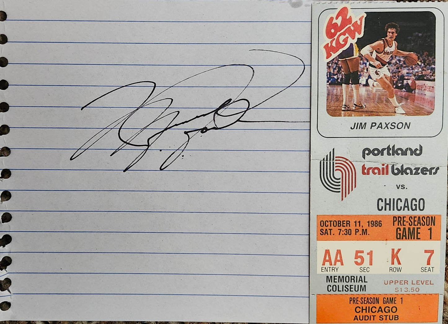 Michael Jordan Signed Paper Cut Vintage 80s COA Hologram
