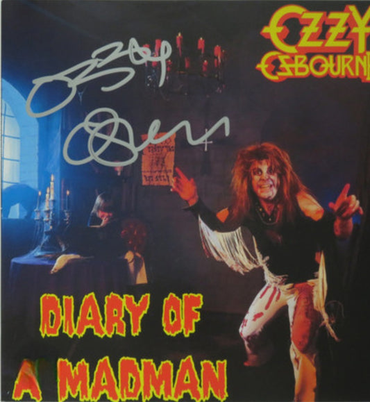Ozzy Osbourne signed Diary of a Madman album by Boston memorabilia
