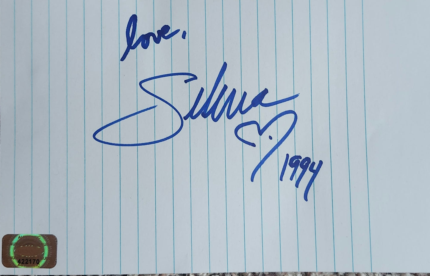 SELENA Signed Paper Cut COA Hologram