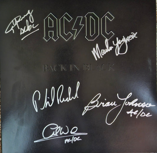 AC/DC Signed Autographed Album Back in Black COA Hologram