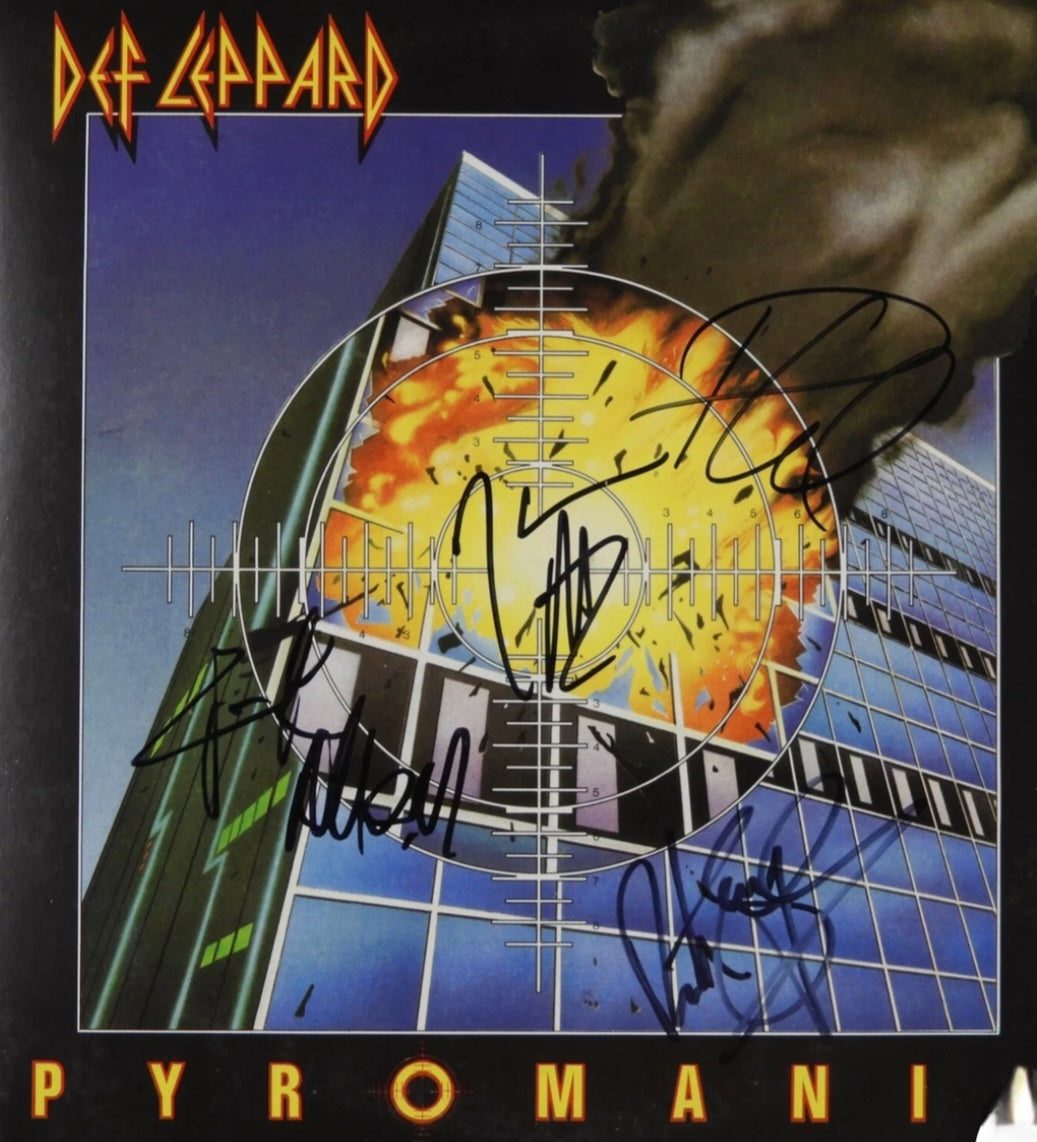 DEF LEPPARD BAND signed autographed pyromania album COA Hologram