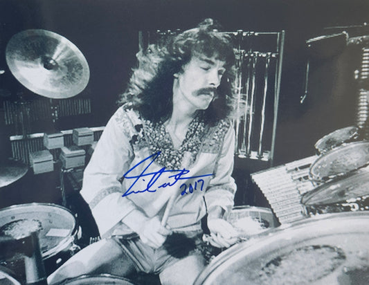 Neil Peart signed photo blue marker black and white Boston memorabilia