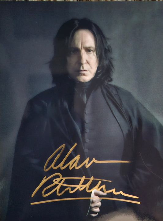ALAN RICKMAN Signed Autographed Photo Gold Marker COA Hologram
