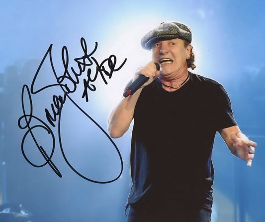 BRIAN JOHNSON signed autographed photo AC / DC COA Hologram