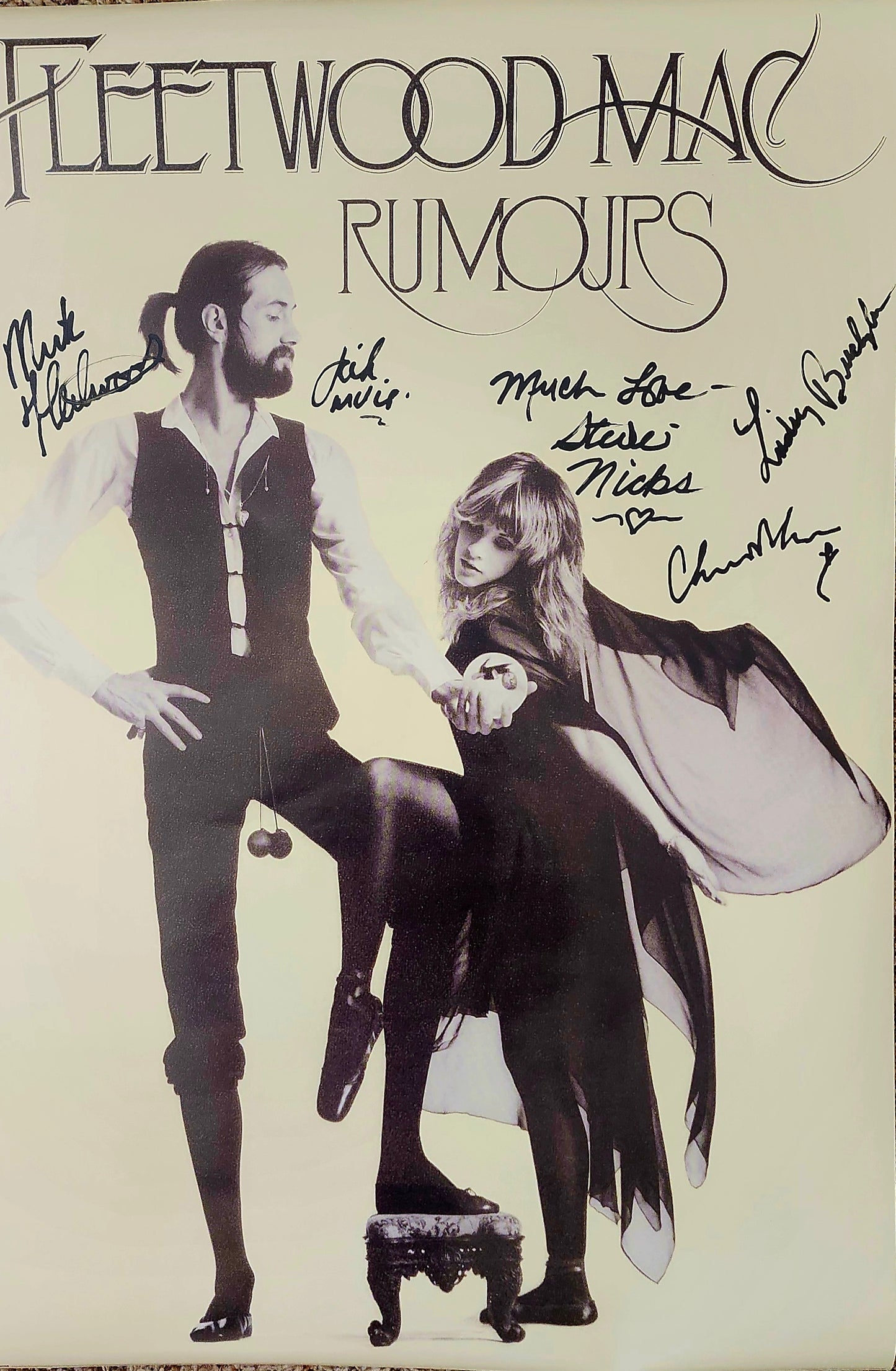 FLEETWOOD MAC RUMOURS Signed Poster COA Hologram