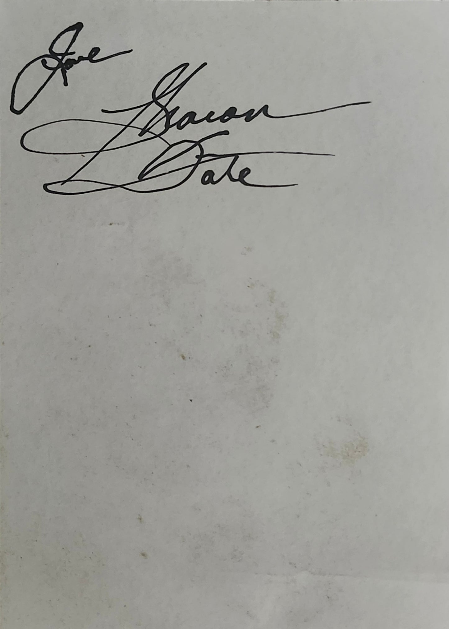 SHARON TATE Signed Autographed Paper COA Hologram