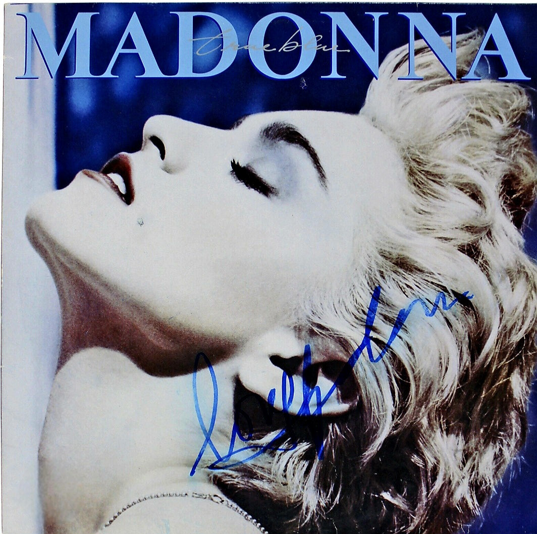 Madonna signed album in blue marker true blue Boston memorabilia